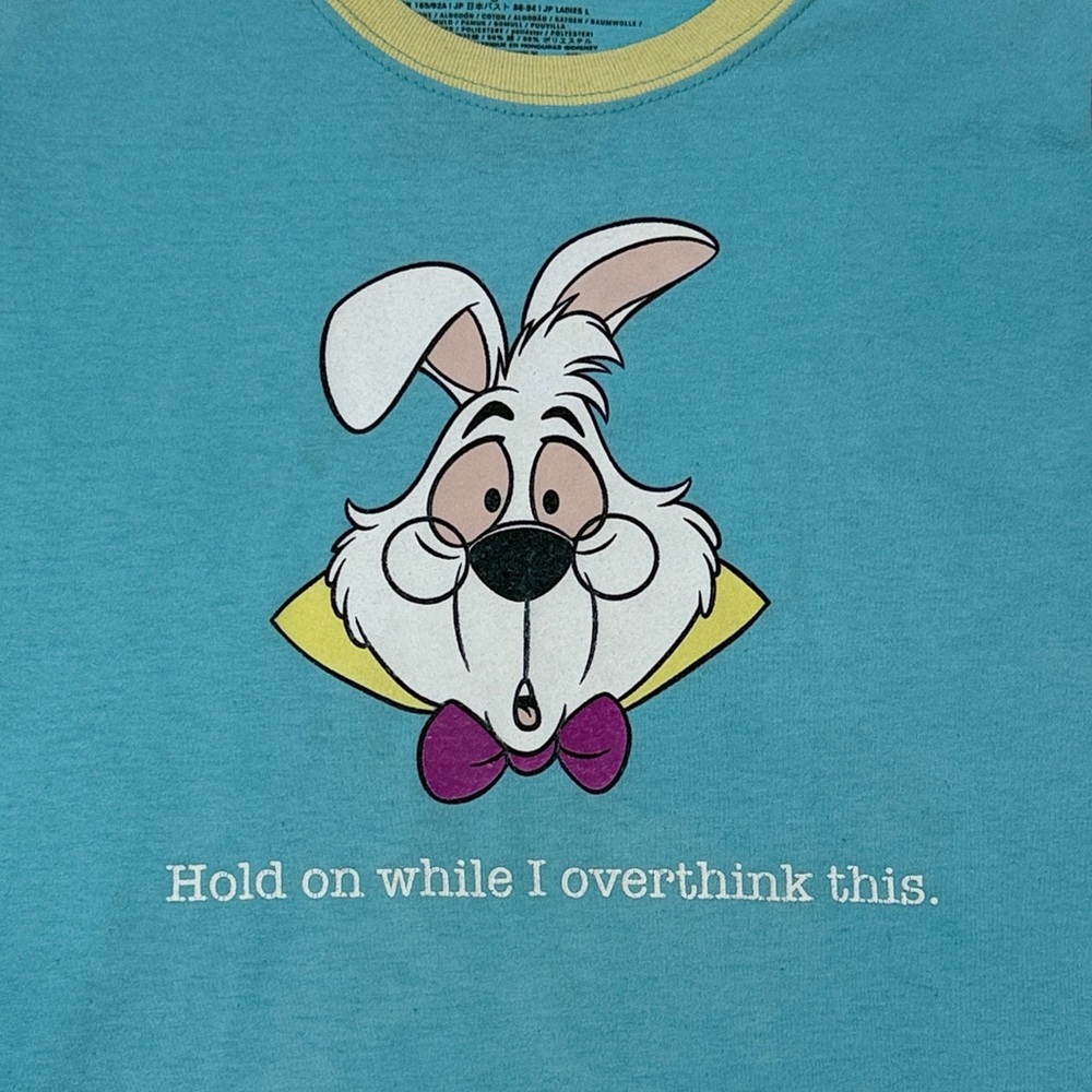 Disney Blue and Pink White Rabbit Tee - Picture 3 of 7